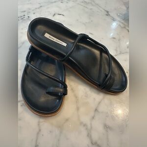 Emme Parsons Minimal Leather Sandals – Black, Size 38